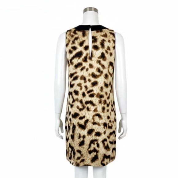 Nicole Miller Keyhole Sleeveless Halter Leopard 60s Mod Glam Cocktail Dress Sz 6 - Picture 6 of 14